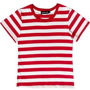 Kids 4th of July Shirt Short Sleeve Boy Girls Summer Striped Tee Top where Waldo